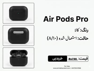 Air pods Pro in black colour wireless Bluetooth air pods pro