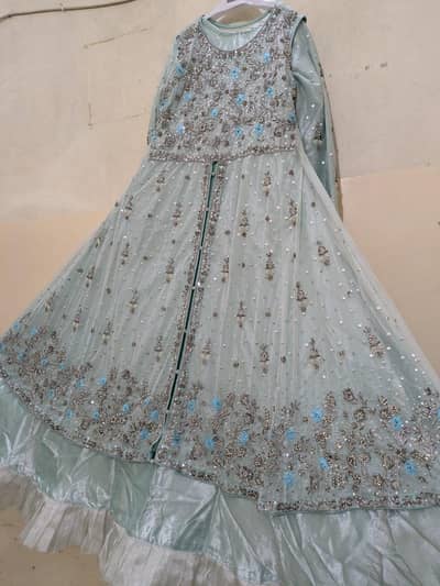 beautiful heavy embroidered wedding Maxi / gown ( used) 10/8