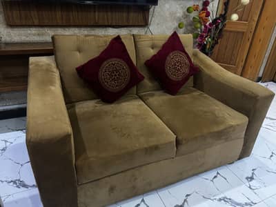 3 Seater Sofa Set (2+1) | Velvet | Excellent Condition | Lahore