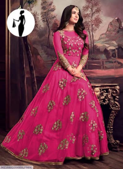 beautiful maroon organza mexi set for women's
