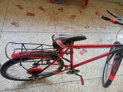 *Title:* Used Red & Black MTB Bicycle with Carrier - Good Condition