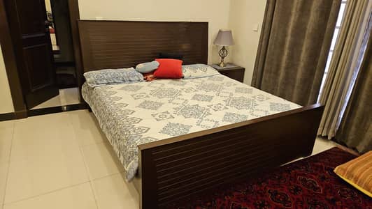 Bed with side tables & mattress