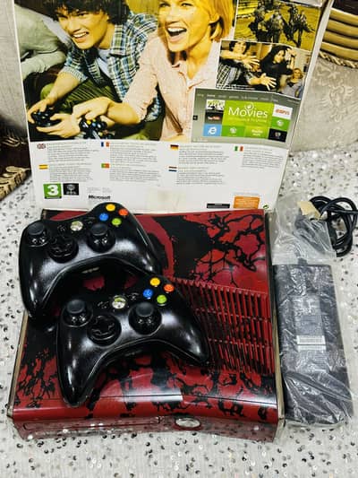 Xbox 360 Slim (Gears of War) Edition Jailbreak Jtag With Games