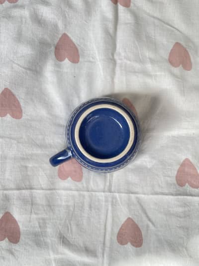  COBALT BLUE FOOTED CERAMIC MUG 