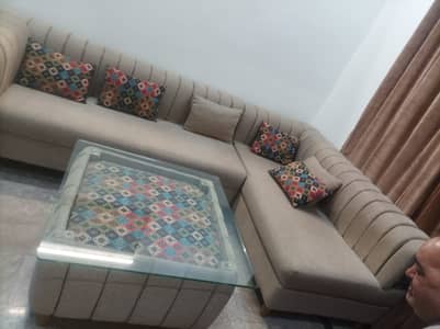 L-Shape Elegant Sofaset withe Designer Table