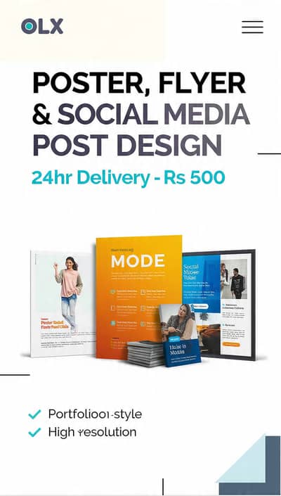 Poster flyer social media post design24hr deliveryRS500 condition new