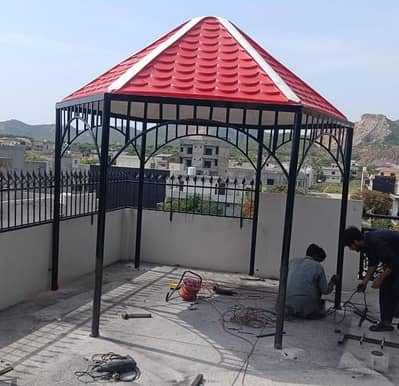 slides, swings, gazebo,