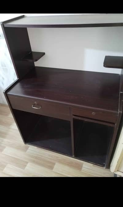 Modern Computer / Study Table with Shelves & Drawers