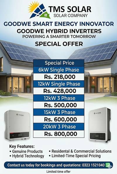 GoodWe Hybrid Inverters Solar Energy Solutions - Limited Time Offer