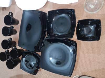 Original Imported IKEA Glossy Black dinner set 30 pieces