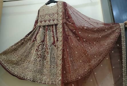 Premium deep red bridal lehenga - Heavy embroidery & hand work