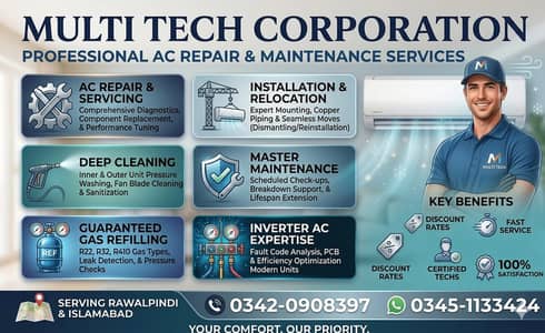 AC Repairing | AC Services in Islamabad  |Gas Refilling | Maintenace