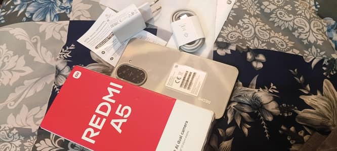 Xiaomi Redmi A5 Sandy Gold Clr 128gb 10 month warranty complete box