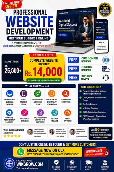 Professional Website - Website Development -Ecommerce Website