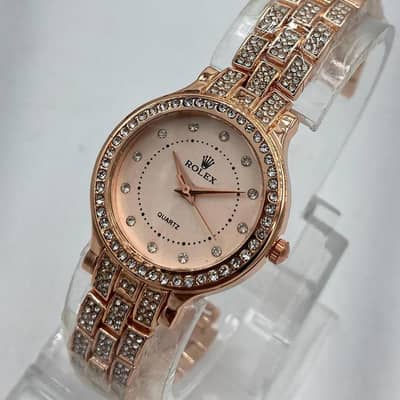 Rose gold crystal watch for women wedding Eid offer special
