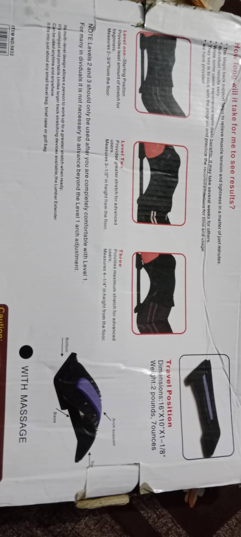 Magic back support multi level back stretching Device 1