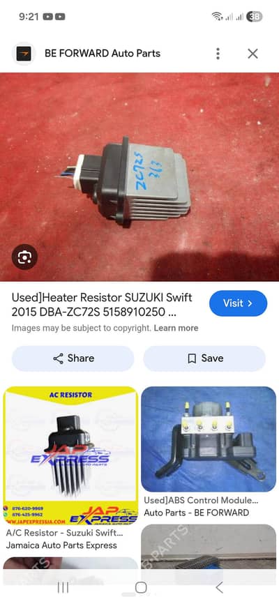 Heater Resistor SUZUKI  swift