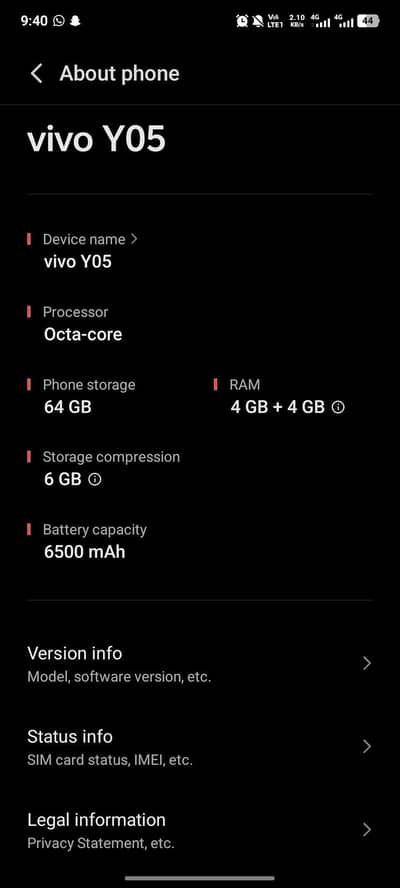 vivo y05