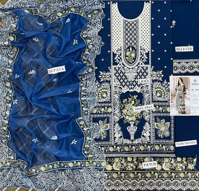 sale 3 pc Embroidered lawn