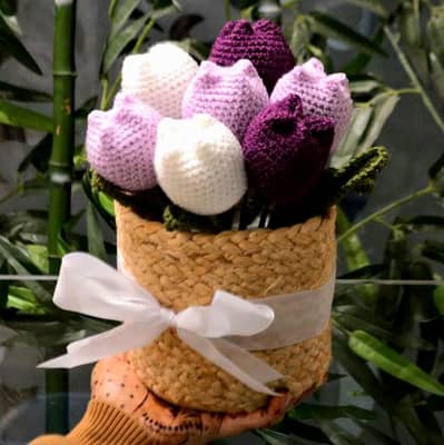 Crochet Rose / Flower / Tulips/ Hang Bag / Shirt