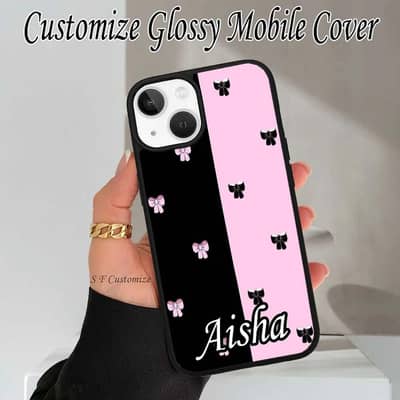 Customized Glossy Floral Name Mobile Cover – Pink Blossom Edition