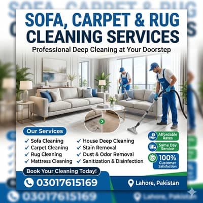 Professional Sofa, Carpet & Rug Cleaning Services in Lahore