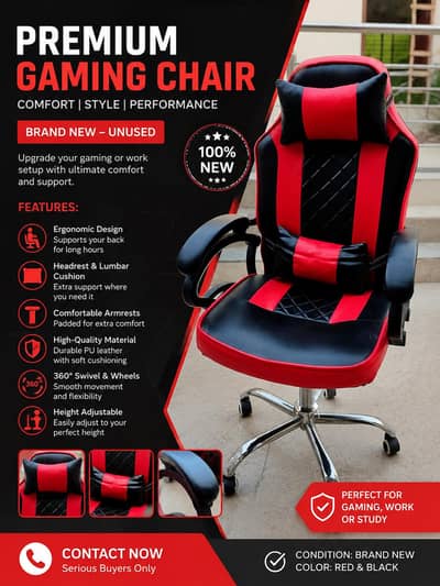 new gaming chair with steel legs available Home delivery in Multan