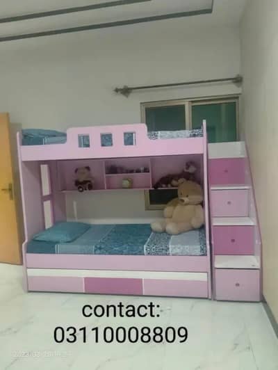 Deco paint kids triple bunk bed.