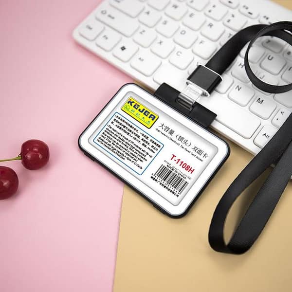 Double-Sided Transparent Staff Work Card Holder (Without Strap)