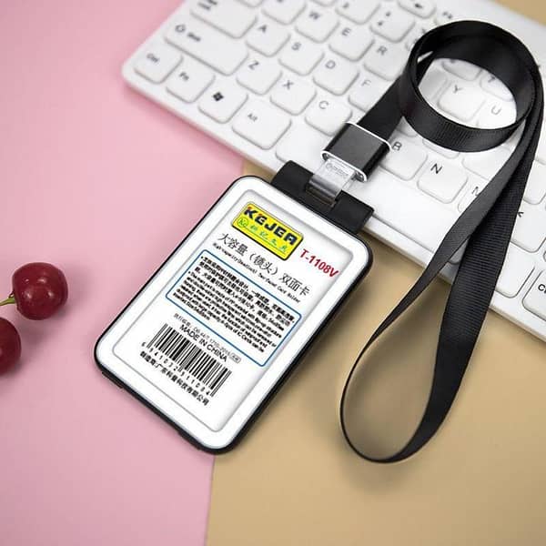 Double-Sided Transparent Staff Work Card Holder (Without Strap)