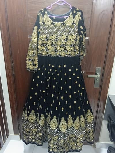 Black Wedding wear dress / velvet dress