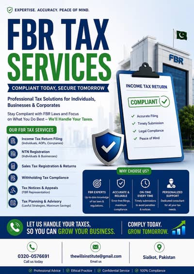 Fbr Tax Return Filing Services, NTN Registration, Income tax return