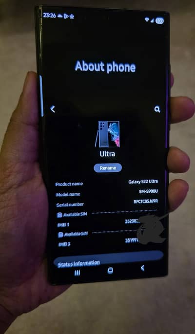 Samsung Mobile S22 Ultra Excellent condition