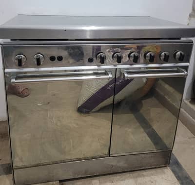 Glass top Cooking Range with Double Oven – Stainless Steel