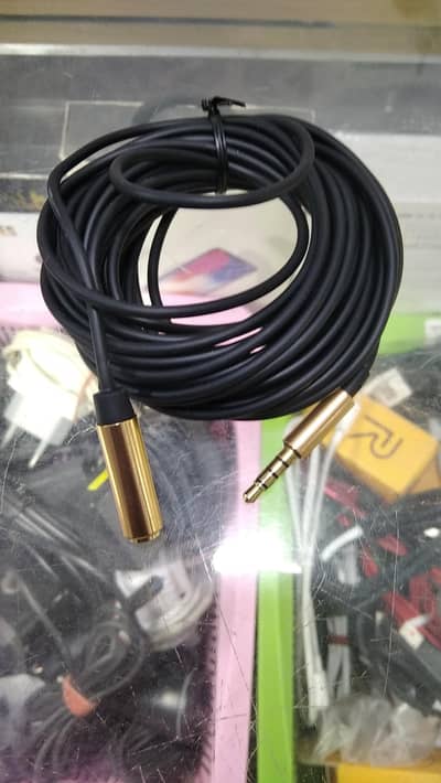 long aux male to female cable for car audio amplifier etc