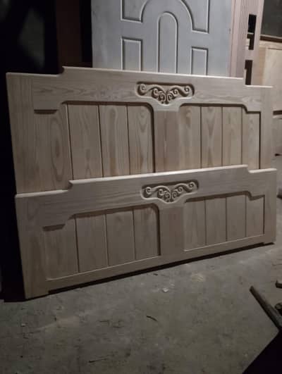 wooden bed with 2 side tables