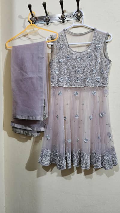 Embroidered peplum party wear dress