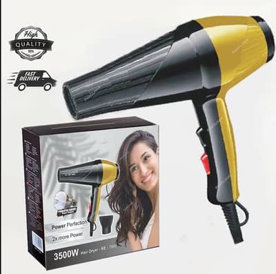 Hair Dryer Black Yellow ABS Corded (3500W)