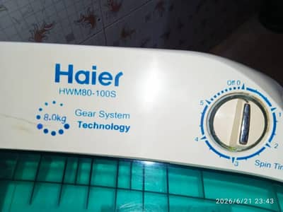 Haier washing machine twin tub model number HWM80 - 100S