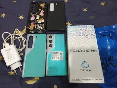 Tecno CAMON 40 Pro 10/10 in 7 months warranty 8/256 variant cmplte box
