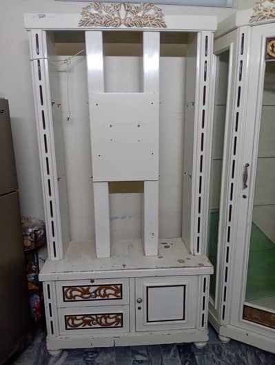 Wooden TV Wall Unit with Storage Shelves
