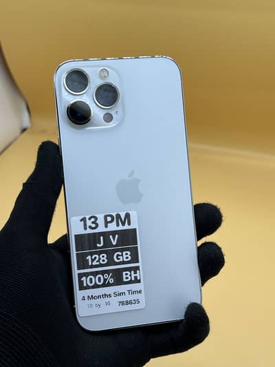 Apple iPhone 13 Pro Max Jv 128 GB 4 Months Sim Time 100% BH