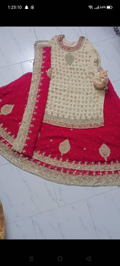 bridal dress in red and skin tone colour