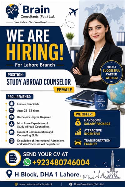 Study Abroad Counsellor Required