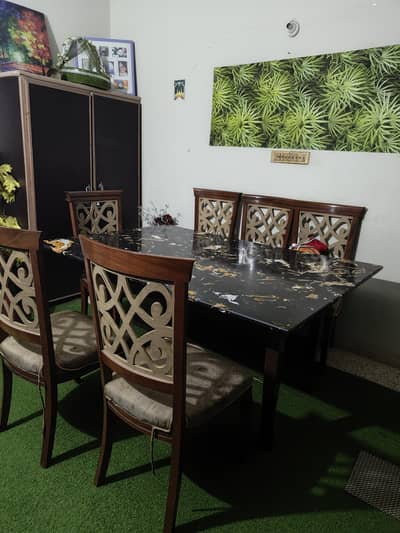 Marble top Dining nning Table 6 seater