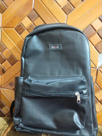 black leather bag