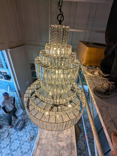 03127452742 chandelier hanging Services Available  for Wall