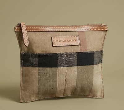 Burberry original Mega check canvas zip pouch/accessories pouch