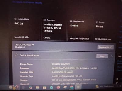 Laptop Core i5th 8th generation