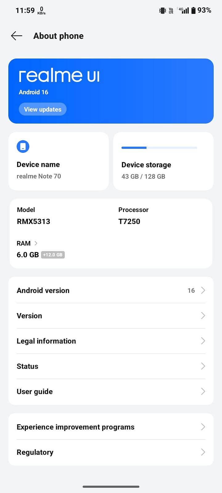Realme note 70 3